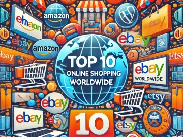 DALL·E 2024-10-25 20.40.33 - A vibrant and eye-catching WordPress thumbnail for a blog post titled 'Top 10 Online Shopping Sites Worldwide_ Your Ultimate Guide'. The thumbnail fea