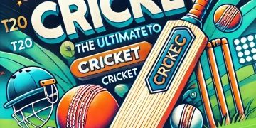 DALL·E 2024-10-27 22.39.41 - A vibrant and engaging WordPress thumbnail for a cricket-themed blog post. The design includes a cricket bat and ball prominently displayed in the for