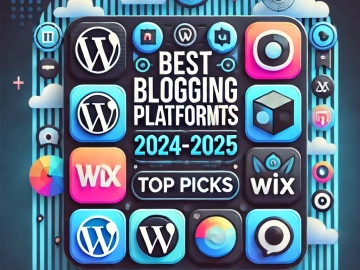 DALL·E 2024-10-30 23.06.13 - A vibrant and professional WordPress thumbnail showcasing 'Best Blogging Platforms 2024–2025' with icons or small graphics of popular platforms like W