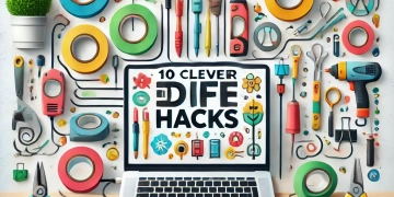 DALL·E 2024-11-06 22.17.12 - A creative and eye-catching WordPress thumbnail for an article titled '10 Clever DIY Life Hacks to Simplify Everyday Tasks and Stay Organized'. The im